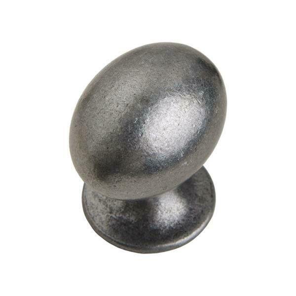 Danbury Oval Cabinet Knob Antique Iron 1-1/4 inch Single, Utopia Alley, Mfr#: HW340PLAI011